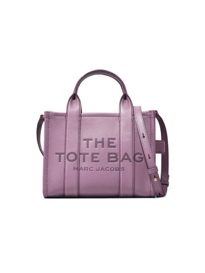 Shop Marc Jacobs Mini Traveler Leather Tote In Orchid Haze