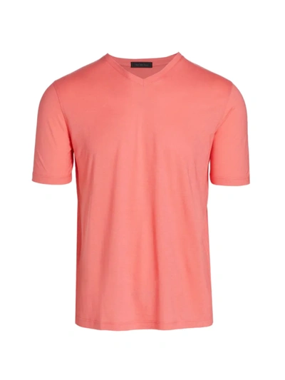 Shop Saks Fifth Avenue Men's Collection Core Solid V-neck T-shirt In Pink
