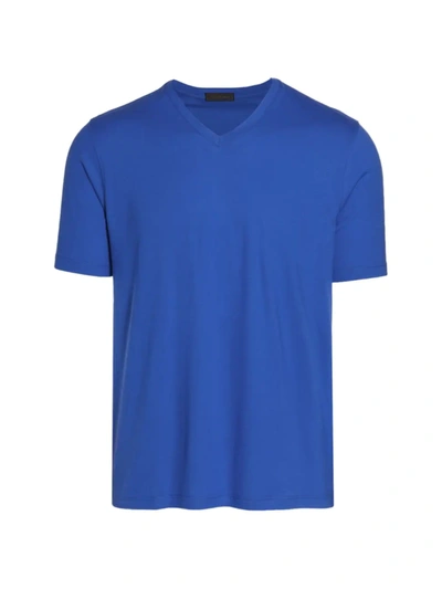 Shop Saks Fifth Avenue Men's Collection Core Solid V-neck T-shirt In Blue