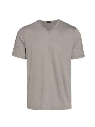 Shop Saks Fifth Avenue Men's Collection Core Solid V-neck T-shirt In Grey