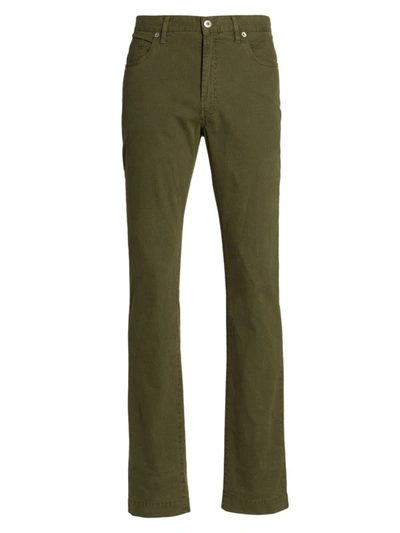Shop Saks Fifth Avenue Men's Collection Houndstooth Five-pocket Pants In Capulet Olive Check