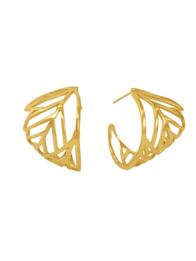 Shop Dean Davidson Origin 22k Goldplated Foliole Hoop Earrings