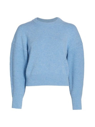 Shop Alexander Mcqueen Women's Wool Crewneck Sweater In Light Blue