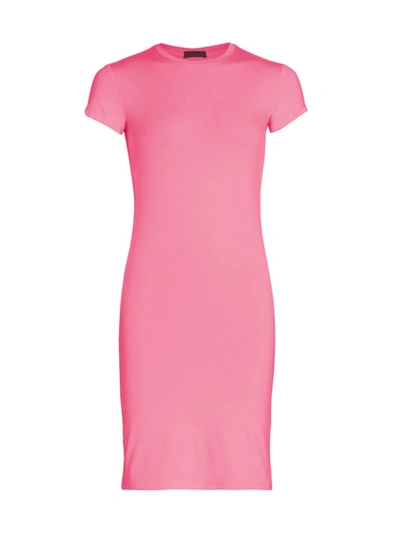 Shop Atm Anthony Thomas Melillo Pima Cotton Jersey T-shirt Dress In Pink Cosmos