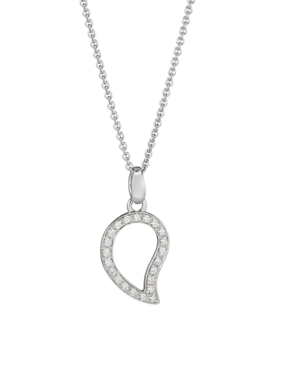 Shop Tamara Comolli Women's Signature Small 18k White Gold & Diamond Pavépendant Necklace