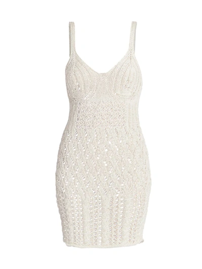 Shop Acne Studios Kamillo Crochet Dress In Warm White