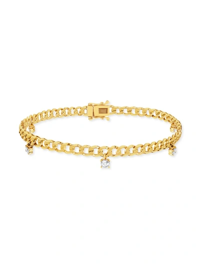 Shop Ef Collection Women's 14k Gold & Diamond Curb Chain Bracelet