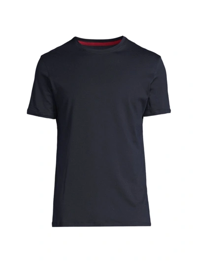 Shop Isaia Basic Crewneck T-shirt In Navy