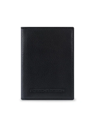Shop Porsche Design Men's Business Cardholder Leather Wallet In Black