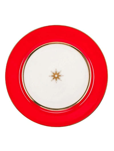 Shop Imperial Porcelain Scarlett Flat Dinner Plate In Red