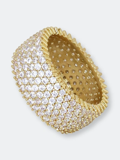 Shop Ettika Crystal Thick Band 18k Gold Plated Ring