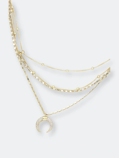 Shop Ettika Layered Gold Chain & Crescent Horn Necklace