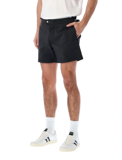 Shop Tom Ford Slim-fit Mid-lenght Swim Shorts In Black