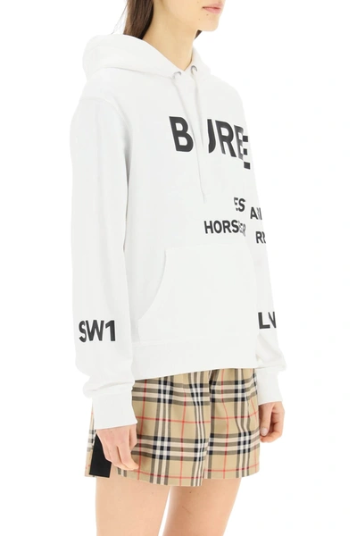 Shop Burberry Horseferry Hoodie In White,black