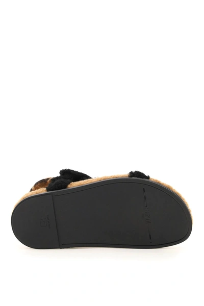 Shop Fendi Feel Sandals In Black,brown