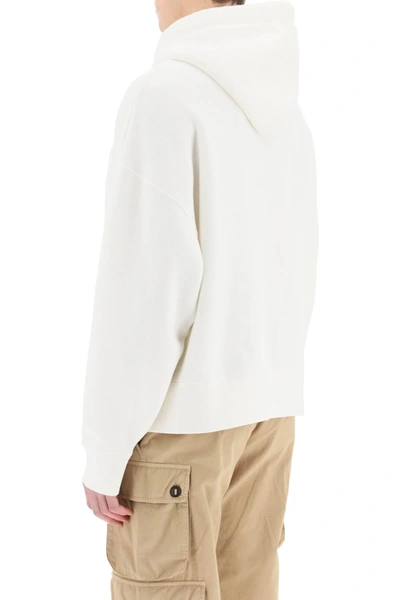 Shop Palm Angels Bear Embroidery Hoodie In White,beige
