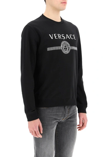 Shop Versace Crewneck Sweatshirt With Medusa Logo In Black