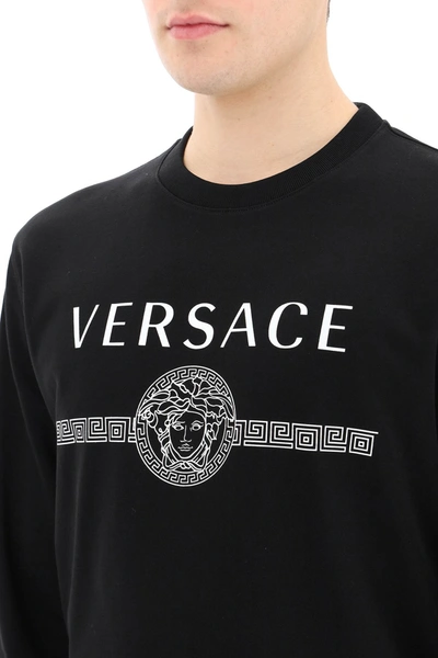 Shop Versace Crewneck Sweatshirt With Medusa Logo In Black