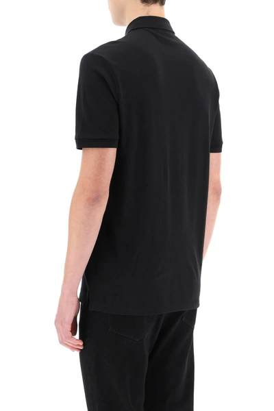 Shop Hugo Slim Fit Polo Shirt With Logo Patch In Black