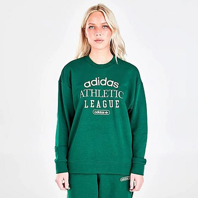 Adidas Originals Adidas Women's Originals Retro Luxury Crewneck Sweatshirt  (plus Size) In Collegiate Green | ModeSens
