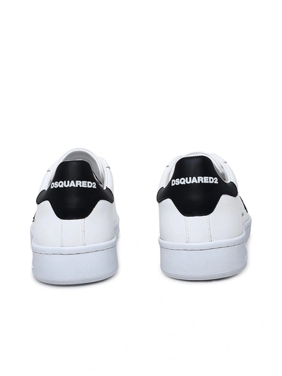 Shop Dsquared2 White Leather Boxer Sneakers