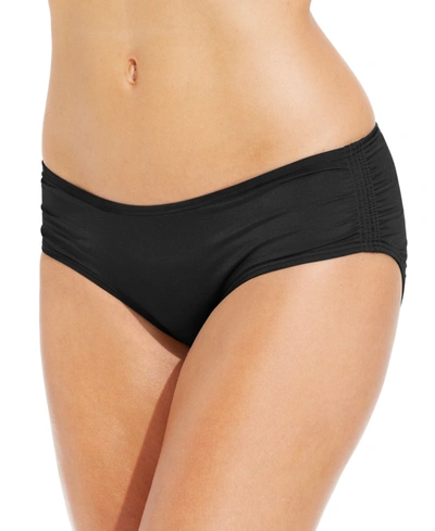 Shop Coco Reef Ruched Hipster Bikini Bottoms In Black