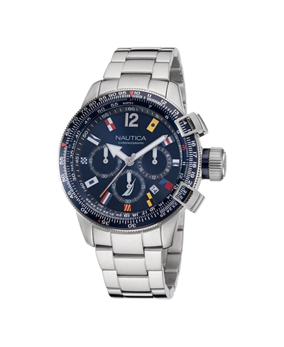 Shop Nautica Men's Silver-tone Stainless Steel Bracelet Watch 46mm