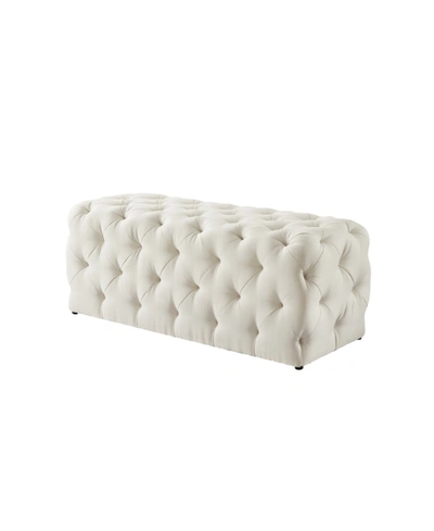 Shop Inspired Home Hayden Upholsterred Tufted Allover Rectangle Bench In Cream