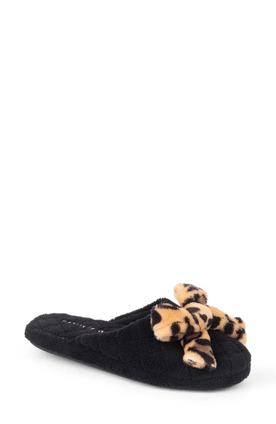 Shop Patricia Green 'bonnie' Bow Slipper In Black/ Leopard