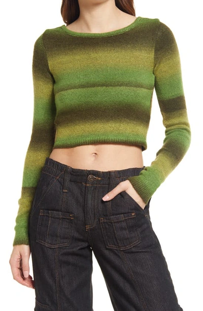 Bdg Urban Outfitters Ombré Stripe Crop Sweater In Green | ModeSens