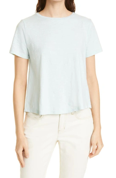 Shop Eileen Fisher Crewneck Boxy Organic Cotton T-shirt In Clear Water