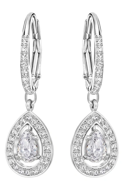 Gematigd stoom erger maken Swarovski Angelic Pear Shape Crystal Halo Drop Earrings In Silver Tone In  Pierced Earrings | ModeSens