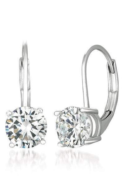 Shop Crislu Cubic Zirconia Drop Earrings In Platinum