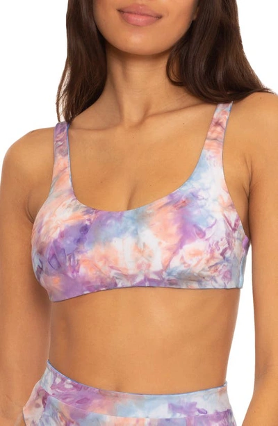 Shop Soluna Pacific Reversible Scoop Neck Bikini Top In Purple Multi