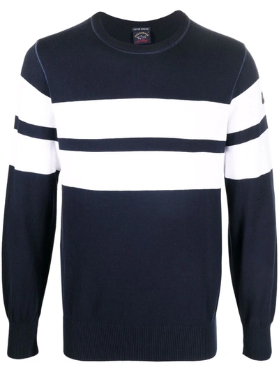 Shop Paul & Shark Double-stripe Sweatshirt In Blue
