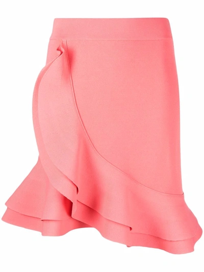 Alexander Mcqueen Pink Ruffled Skirt In Pink