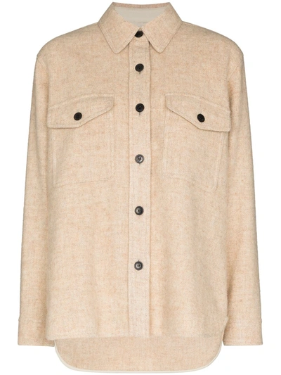 Shop Isabel Marant Étoile Faxon Shirt Jacket In Neutrals