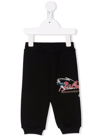 Shop Balmain Logo-print Track Trousers In Black