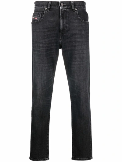 Shop Diesel D-strukt Straight-leg Jeans In Black