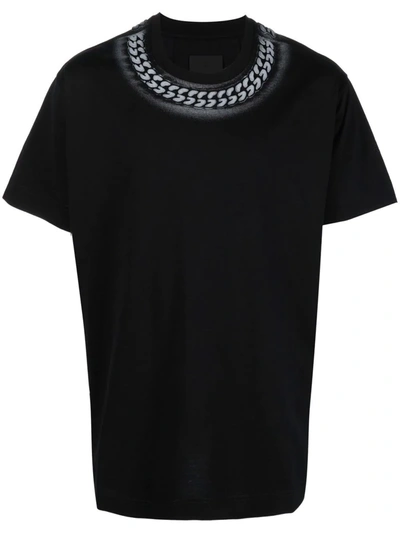Shop Givenchy Chain-link Print T-shirt In Black