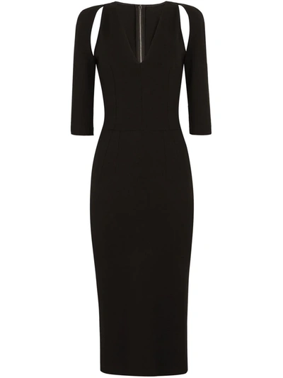 Shop Dolce & Gabbana Cut-out Midi Dress In Schwarz