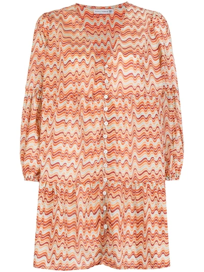 Shop Faithfull The Brand Pauletta Vadella-print Mini Dress In Orange