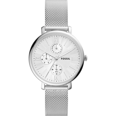 Shop Fossil Jacqueline Ladies Chronograph Quartz Watch Es5099 In Silver