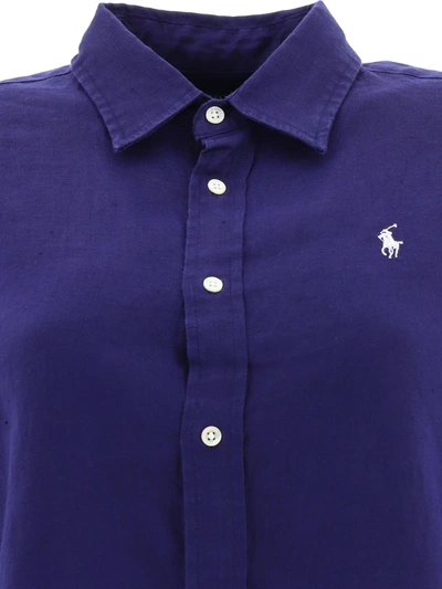 Shop Polo Ralph Lauren "pony" Linen Shirt In Blue