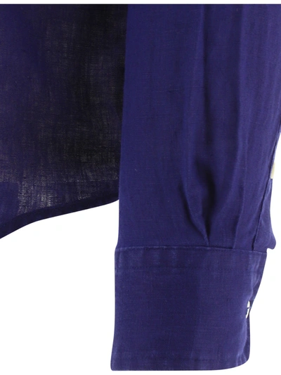 Shop Polo Ralph Lauren "pony" Linen Shirt In Blue