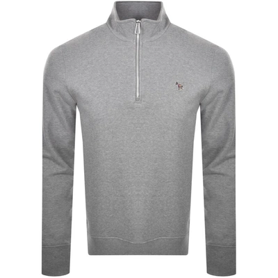 Shop Paul Smith Half Zip Sweatshirt Grey