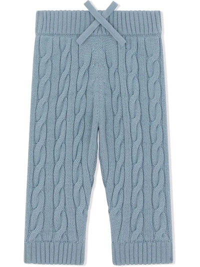 Shop Dolce & Gabbana Cable Knit Trousers In Blue