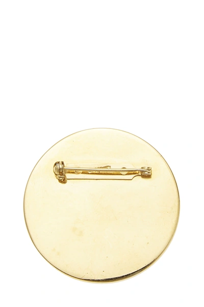 Pre-owned Chanel Gold & Red Enamel Rue Cambon Pin