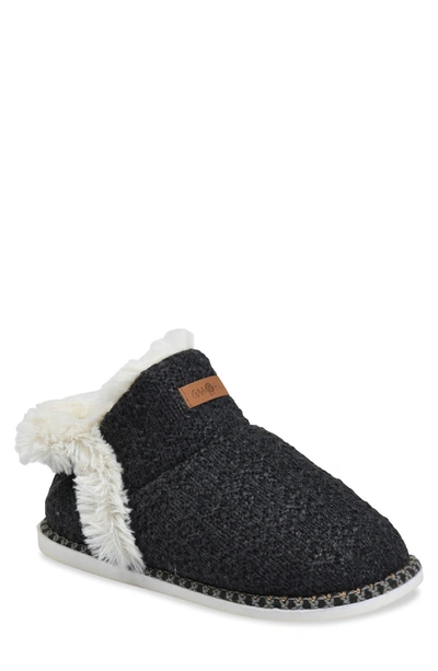 Gaahuu Faux Fur Lined Ankle Slipper In Charcoal Grey