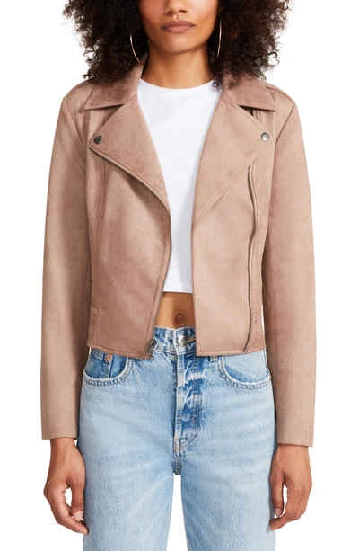 Shop Bb Dakota By Steve Madden Not Your Baby Faux Suede Jacket In Birch